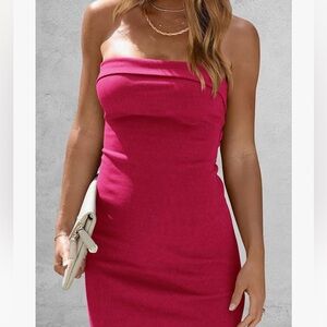 Size four hot pink maxi dress from Amazon. Bodycon style